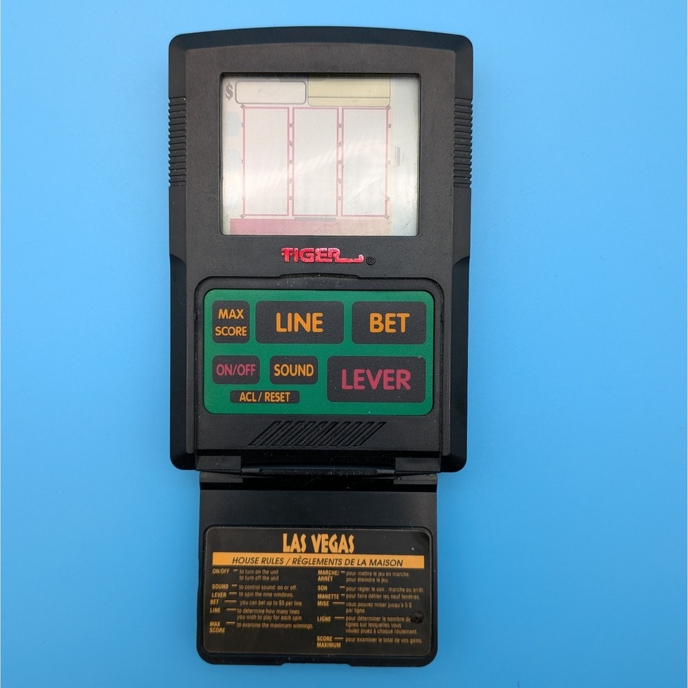1993 Tiger Electronics Handheld Las Vegas Slots Game Black *Tested